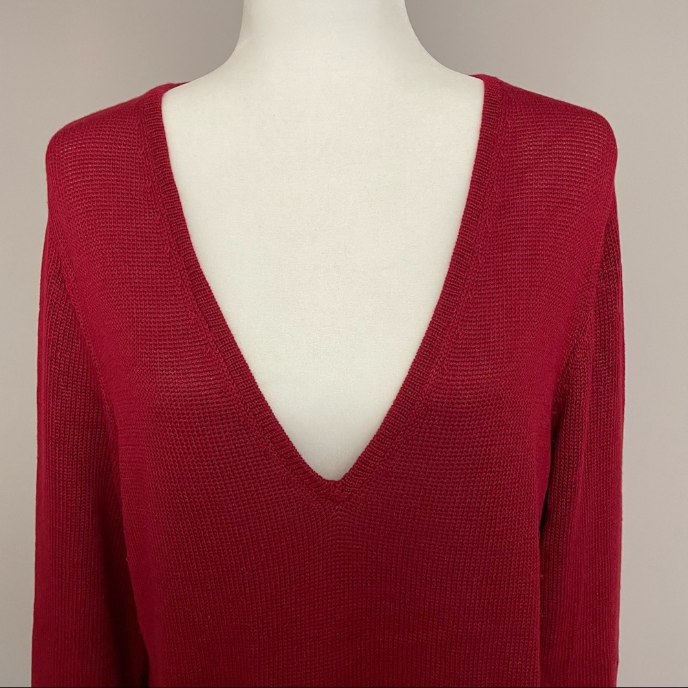 Mettlers American Mercantile Cashmere Blend Deep V-Neck Sweater Size M - Picture 2 of 9